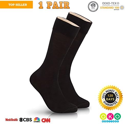 MEN BLACK BAMBOO SOCKS | 1 PAIR | SHOE SIZE 8-12
