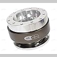 NRG Innovations Gen 2.0 Steering Wheel Quick Release Kit, 6x70mm & 6x74mm Bolt Pattern, Silver Body, Chrome Ring, NRG-SRK-200-1SL