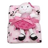 Baby Gear 2 Piece Ultra Plush Nursery Blanket & Toy Buddy Set, Set Little Miss Pink