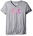 Under Armour Girls Novelty Big Logo Short Sleeve V Neck T-Shirt