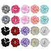 Habibee 20 Pcs Hair Clips 2.2inch Chiffon Flower with Rhinestone Bead Pearl for Baby Grils