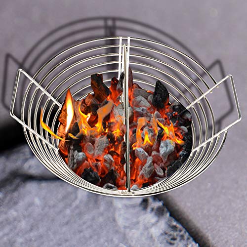 CHARAPID Charcoal Ash Basket with Removable Divider, Ideal Kamado Joe Classic and Primo Grills