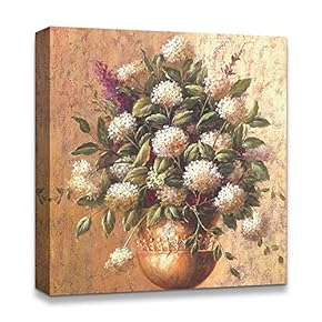 Canvas Wall Art Abstract Antique Style Design Painting Artwork for Home Prints Framed - 12x12 inches