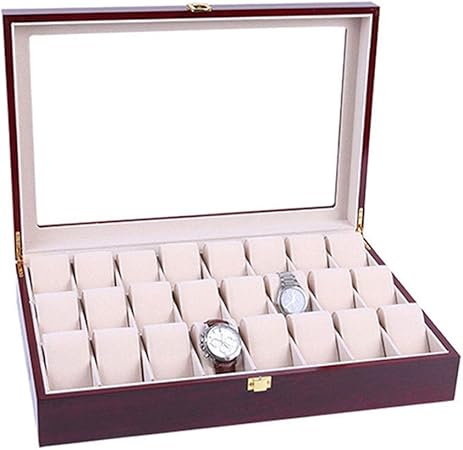 XHSBH Refinado y Elegante exhibición del Reloj Caja de la Caja, for Hombre de Madera 24