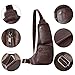 Leathario Men's Leather Retro Chest Sling bag Crossbody Shoulder Bag Multipurpose Backpack Deep Brown