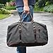 Jack&Chris Oversized Canvas Leather Trim Travel Tote Duffel shoulder handbag Weekend Bag CB1004 (Grey)