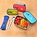 SunCraft Stainless Steel Bento Lunch Boxes - Set of 3 - Leak Proof BPA Free Food Storage Containers - Fork and Spoon Travel Silverware Set Included - Great for Adults and Kids