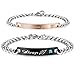 LOLIAS 2 Pcs Stainless Steel Couples Bracelets for Men Women His & Her Bracelet Chain,F