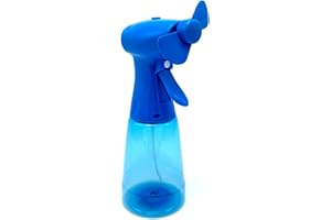 BJPEY Portable Misting Fan, Battery Powered, Compact Cooling Fan for Home, Office and Outdoors (Blue)