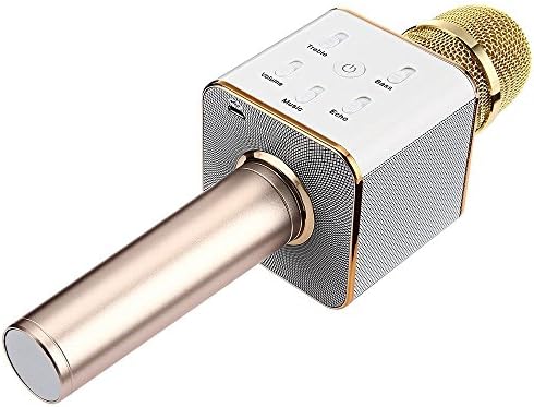 OYIDO Music Stars Portable Wireless Karaoke Microphone Rechargeable Mini Handheld Cellphone Karaoke Player Built-in Bluetooth Speaker,Karaoke MIC Machine for Home KTV for IPhone Android PC(Q7 Gold)