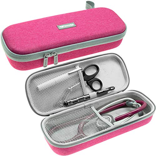 ButterFox Semi Hard Stethoscope Carry Case, fits 3M Littmann Stethoscope and Other Accessories - Available in Blue, Grey, Purple and Turquoise (Pink)