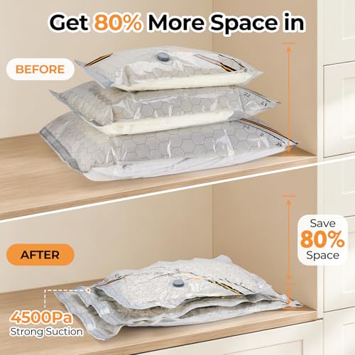 Rechargeable Wireless Pump Travel Storage Bags，10 Pack Storage Bags Vacuum Sealed，Travel & Home Organizer Set, Multi-Size Space-Saving Bags, Suitable Closet Luggage Bedding Clothing Storage