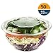 NYHI 32 Ounce Clear Plastic Disposable Salad Containers with Lids in Bulk for a Fresh Airtight Seal, Portable Serving Bowl Set for Meal Prep & Preserve Freshness 32 Ounce 50 Pack Direct