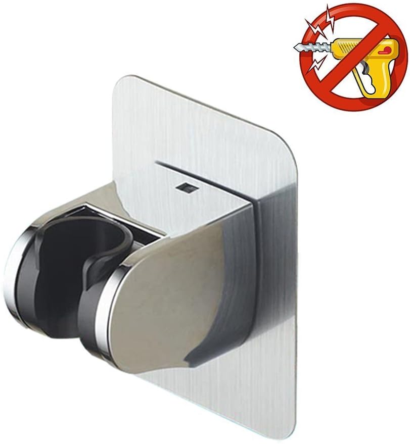 Shower Bracket Head Hose Holder Handheld Suction Adjustable Wall Mount Adhesive Stick Patch for Kids Tub Plastic Brushed Chrome Attachment Stainless Clip Bathroom Accessories Replacement