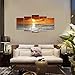 Wieco Art Grand Sight Sunset Ocean Canvas Prints Wall Art Sea Beach Pictures to Photo Paintings Landscape Decor for Living Room Bedroom Home Decorations 5 Panels Modern HD Seascape Giclee Artwork