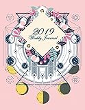 2019 Weekly Journal: Pink Flower Cover, Weekly View Planners, 12 Months Calendar, schedule planner,1 by 