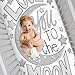 NoJo Photo Op 100% Cotton Fitted Crib Sheet, Love You to the Moon and Back, Gray/White