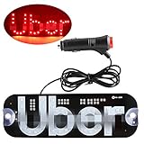 LED Cigarette Lighter Sign Light ，Red Glow Sign Decal Stickers with Suction Cups Flashing Hook on Car Window with DC12V Car Charger Inverter for Drivers Accessories