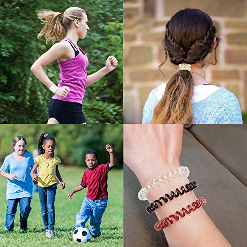 Spiral Hair Ties No Crease,24 Pcs Premium Elastic Coil Hair Ties for Women Girls,Waterproof Telephone Cord Hair Ties,5 Colors Teleties Hair Tie,Original Traceless Hair Ties with Strong Grip - Thumbnail 4