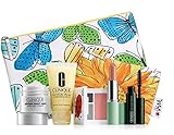 New 2016 Clinique 7 pc Makeup Skincare Gift Set Blue Butterfly Bag (Cool)