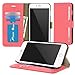 iPhone 6s Plus Case, roocase [Prestige Folio] iPhone 6 Plus 5.5 Wallet Case - [Stand Feature] Premium Synthetic Leather Wallet Case Flip Cover with Credit Card ID Holder for Apple iPhone 6 Plus (5.5), Crimson Rose