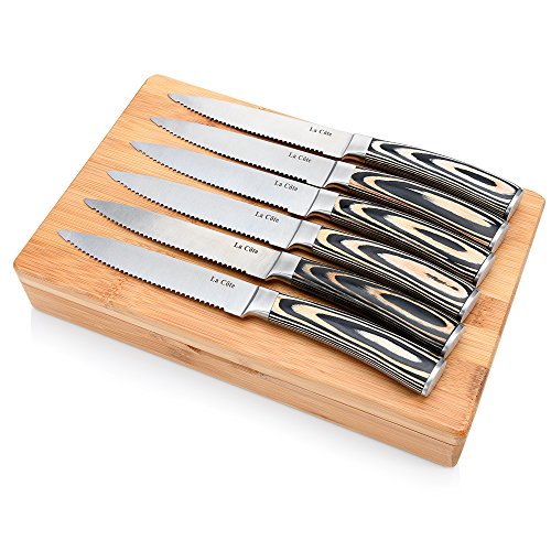 La cote 6 piece steak knives set japanese stainless ste…
