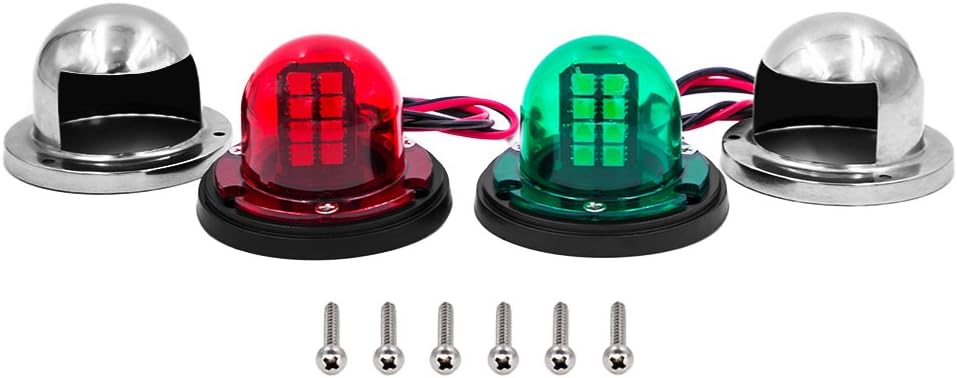 Obcursco LED Navigation Lights Deck Mount, New Marine Sailing Lights for Bow Side, Port, Starboard, Pontoons, Chandlery Boat, Yacht, Skeeter, DC 12V : Sports & Outdoors