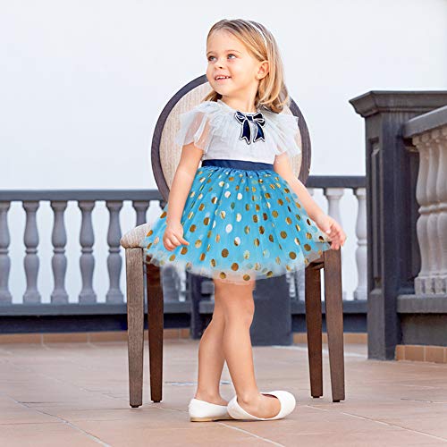 Koogel 4 PCS Tutu for 2 to 5 Years Old Girls, 3-Layer Dress Up Tutu Polka Dot Assorted Colors Tutu Skirts Ballet Skirts for Dress Up Game Birthday Party Halloween Costume