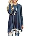 WEKILI Women's Tops Long Sleeve Lace Scoop Neck A-line Tunic Blouse Blue XXL/US 20-22