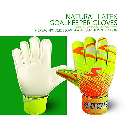 Bestmemories Children's Goalkeeper Professional Gloves with Finger Protector Men's and Women's Soccer Goalkeeper Gloves Goalkeeper Gloves for Sports Exercise - Thumbnail 4