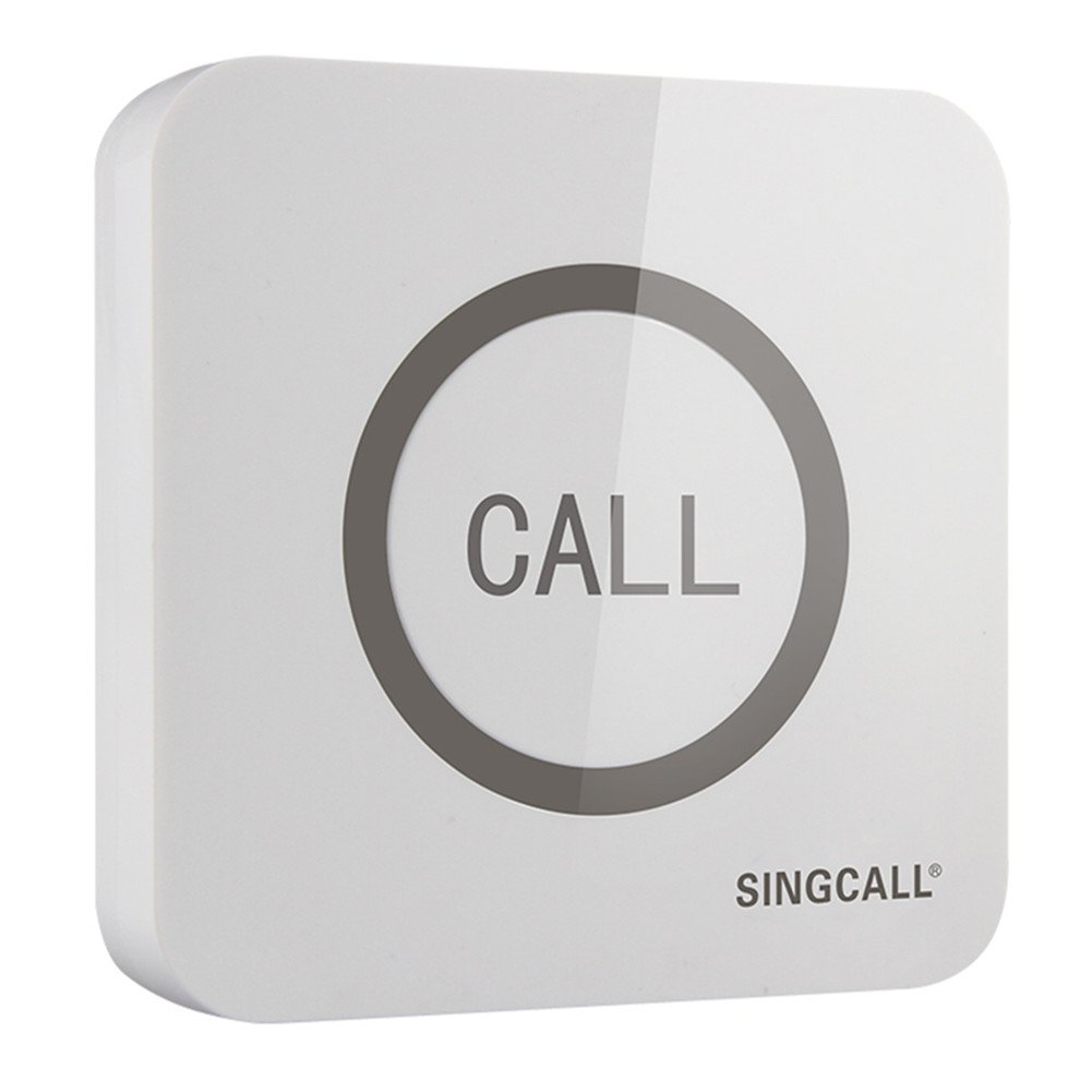 SINGCALL Home Caring System Hotel Calling,Big Convenient Waterproof Touchable 1-button Pager APE520