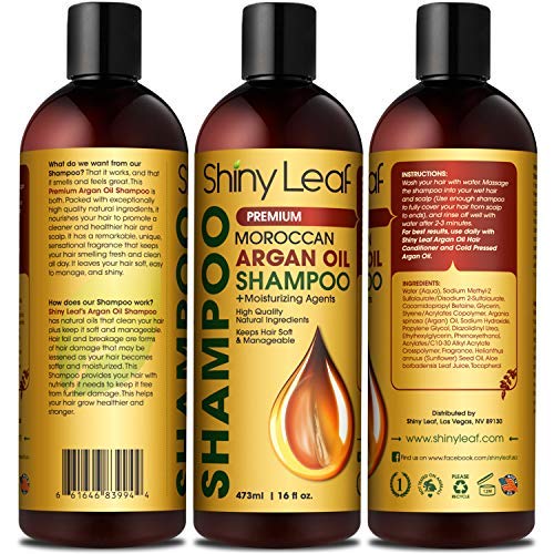 Moroccan Argan Oil Shampoo and Conditioner Set, Sulfate Free, Safe for Color Treated Hair, Anti-Hair Loss Treatment, Repair Hair Damage, Strengthens Hair For Healthy Hair Growth 16 Fl. Oz. - Thumbnail 3