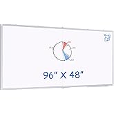 Maxtek Magnetic Dry Erase Board 96 x 48 inches, Large White Board for Wall | 8'x4' Giant Aluminum Frame Presentation Marker Board with a Long Pen Tray, Large Writing Surface Board for Classroom, Office