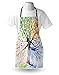Ambesonne Tree Apron, Watercolor Nature Colorful Blooming Branches 4 Seasons Themed Illustration Print, Unisex Kitchen Bib with Adjustable Neck for Cooking Gardening, Adult Size, Brown Green