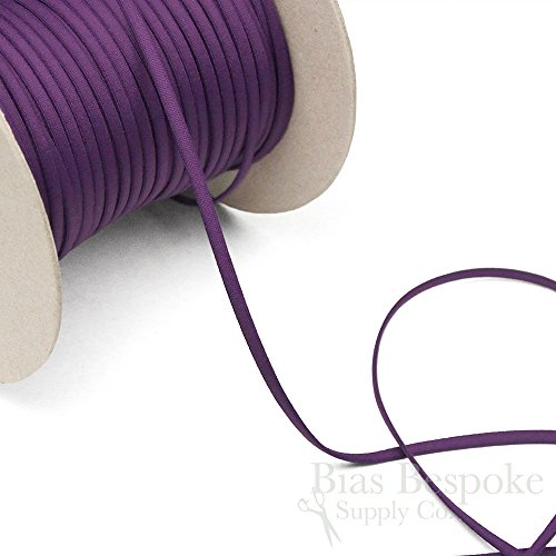 12 Yards of LEO 4mm Oval Elastic for Bra Straps or Lacing, Passion Flower Purple, Made in Italy