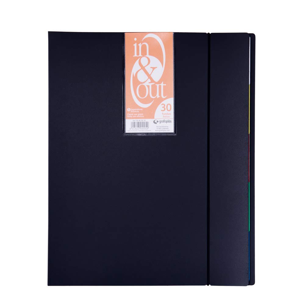 Grafoplás 39403010 - Folder, 30 Sleeves, in & Out System, A4, Black, Units Contained: 1 — image 1