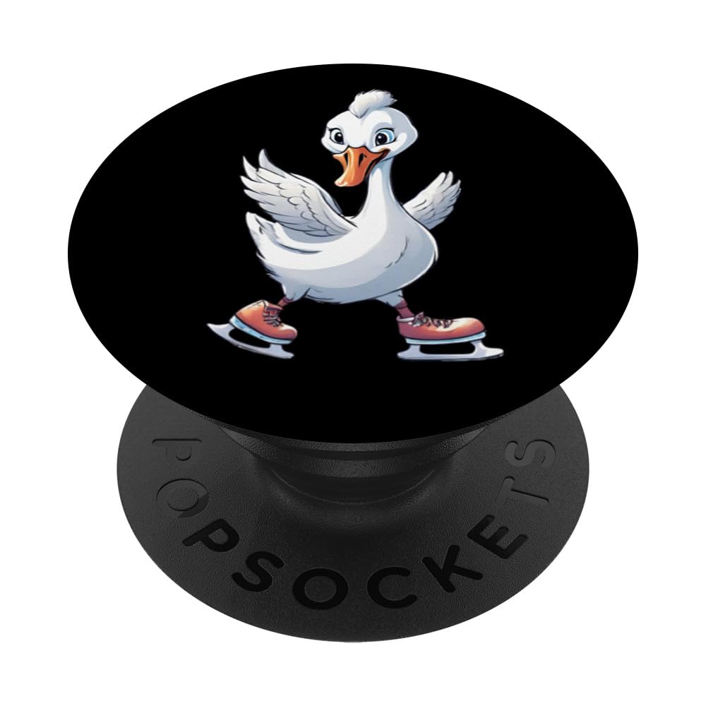 Funny Ice Skating Swan Figure Skater Ice Skate Dancer Gift PopSockets Swappable PopGrip