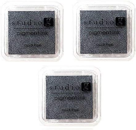 Bulk Buy: 3 Pack Studio G - Pigment Ink Pad - Silver