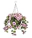 OakRidge Miles Kimball Fully Assembled Artificial Petunia Flower Hanging Basket, 10" Diameter and 18" Chain - Polyester/Plastic Flowers in Metal and Coco Fiber Liner Basket for Indoor/Outdoor Use primary