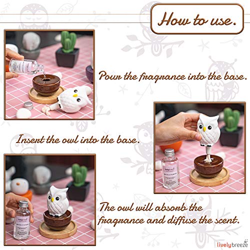 Lively Breeze Blinky Owl, NonElectric Ceramic Diffusers for Essential