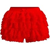IQLWI Women's Y2k Ruffle Shorts Lace Layer Bloomers Sexy Booty Mini Skirt Pumpkin Sweet Pettipants