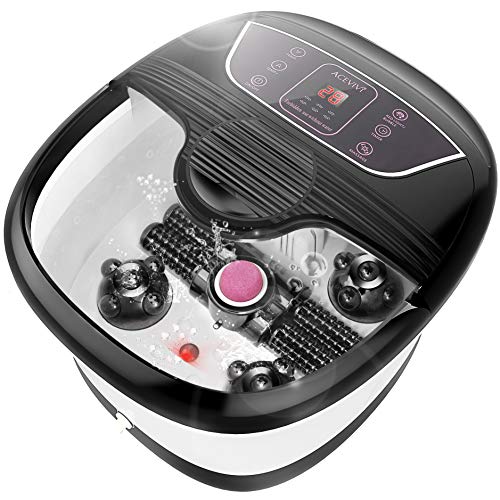 ACEVIVI Foot Bath with Heat and Massage and Bubbles, Foot Spa Massager w/Motorized Shiatsu