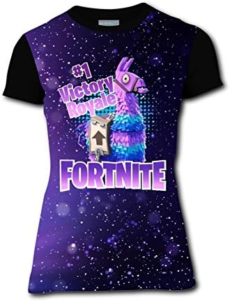 Fort-nite Llama #1 Victory Royale Short Sleeve Crew Neck T Shirt for Women