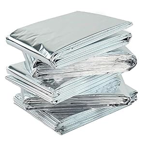 Urgence Survie Couvertures 5pcs Bivouac Sac Réfléchissant Thermique Sécurité Pour Voiture Tactique Gear, Extérieur…