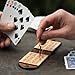 Walnut Studiolo Travel Cribbage Board Birch Plywood with Dark Brown Leather
