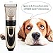 AFBEST Dog Clippers, Professional Pet Hair Grooming Clippers Low Noise Rechargeable Cordless Electric Hair Clippers (Gold)