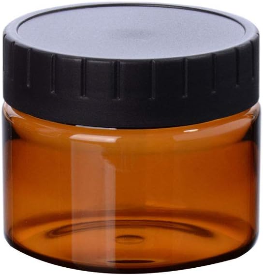 10pcs Cream Jar Amber 60ml Pet Plastic Cosmetic Containers Sample Jars with Lid for Cream Lotion Storage
