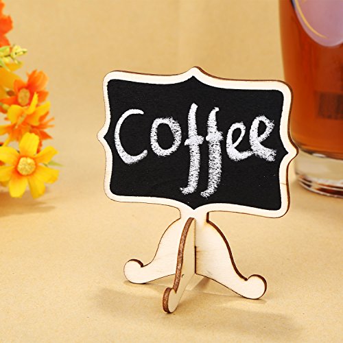 image for Pangda 20 Sets Mini Chalkboard Small Blackboard Card with Wooden Frame