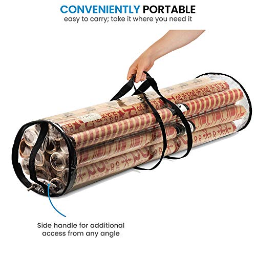 image for ZOBER Christmas Wrapping Paper Storage Bag - Fits 14 to 20 Standard Ro