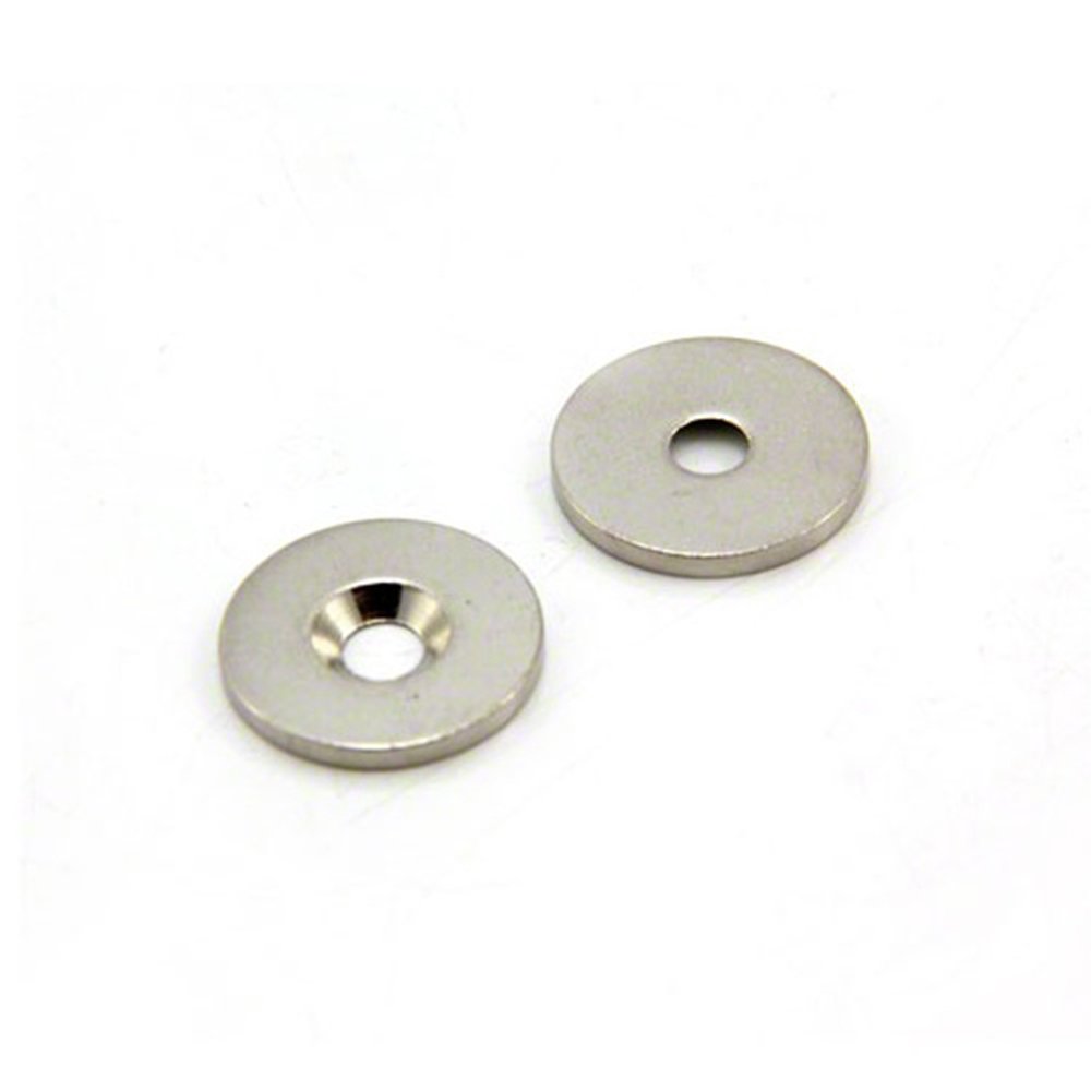 Countersunk Steel Disc for Using Magnets, Hang Artwork or Noticeboards - 20mm Dia x 2mm Thick x 4mm Hole - Pack of 10